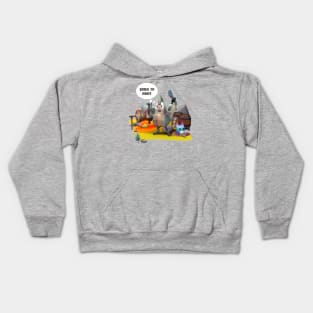 Born to hunt, Viking punk boy camping Kids Hoodie